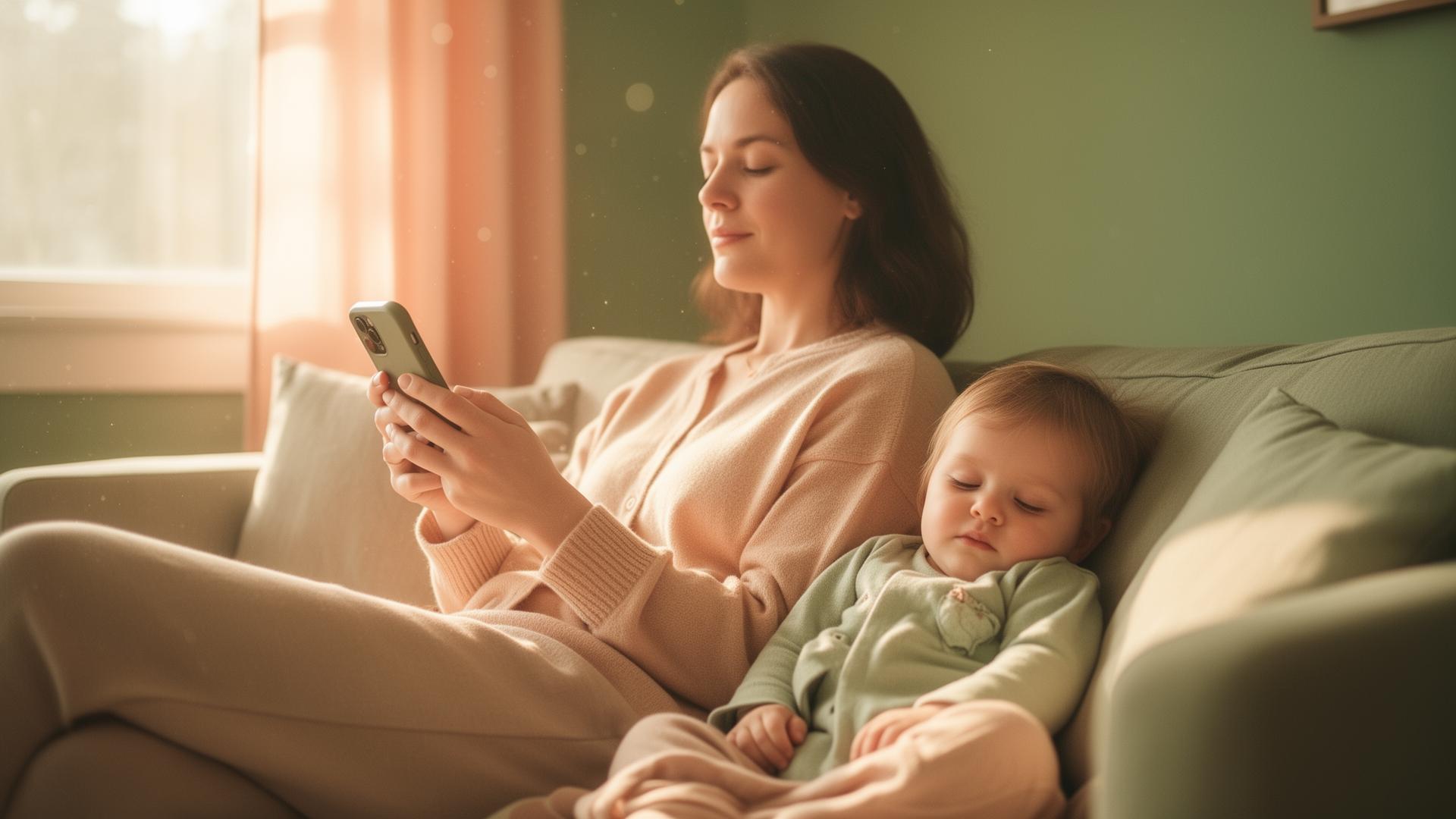 Un parent qui trouve un moment de paix avec son enfant